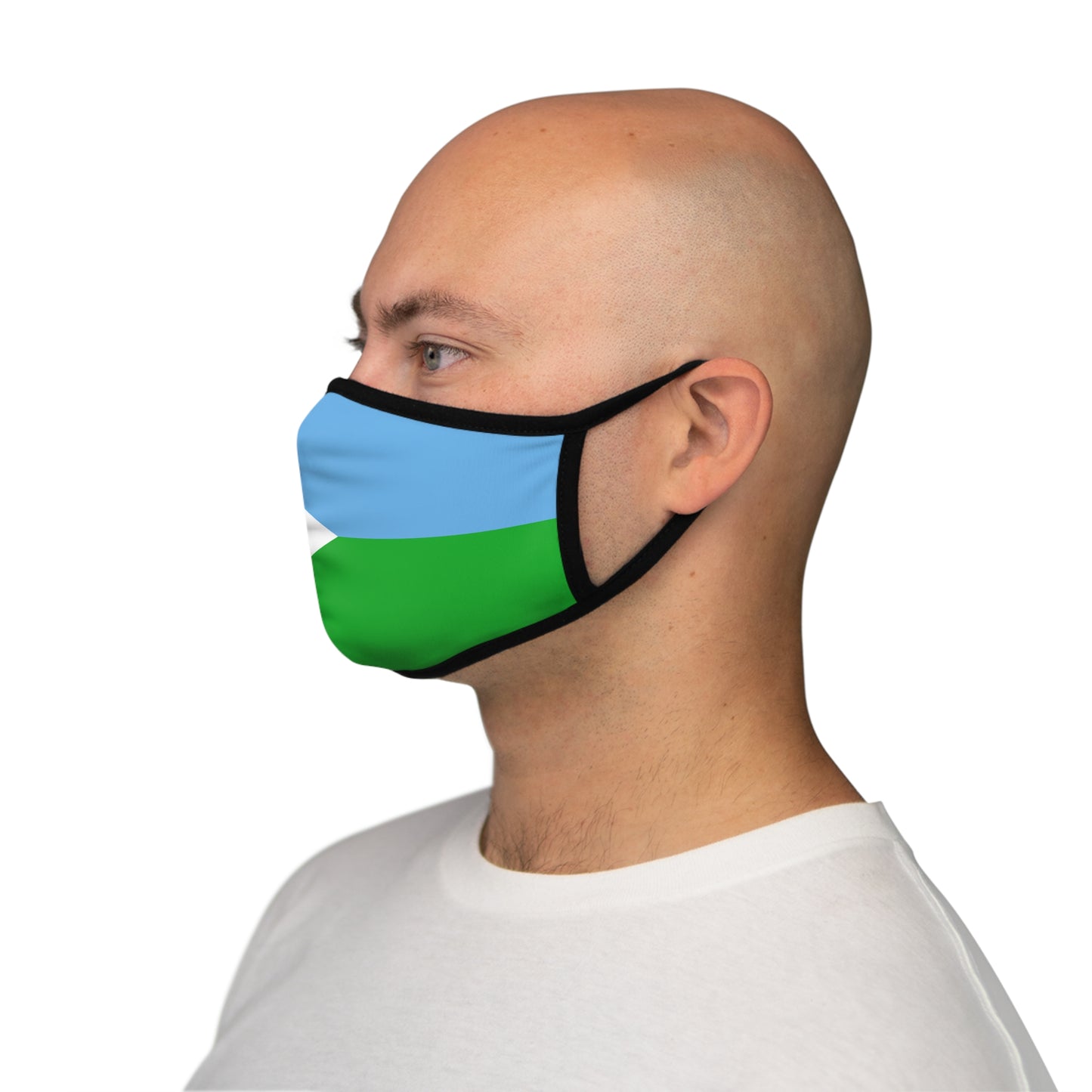 Fitted Polyester Face Mask - Djibouti Flag