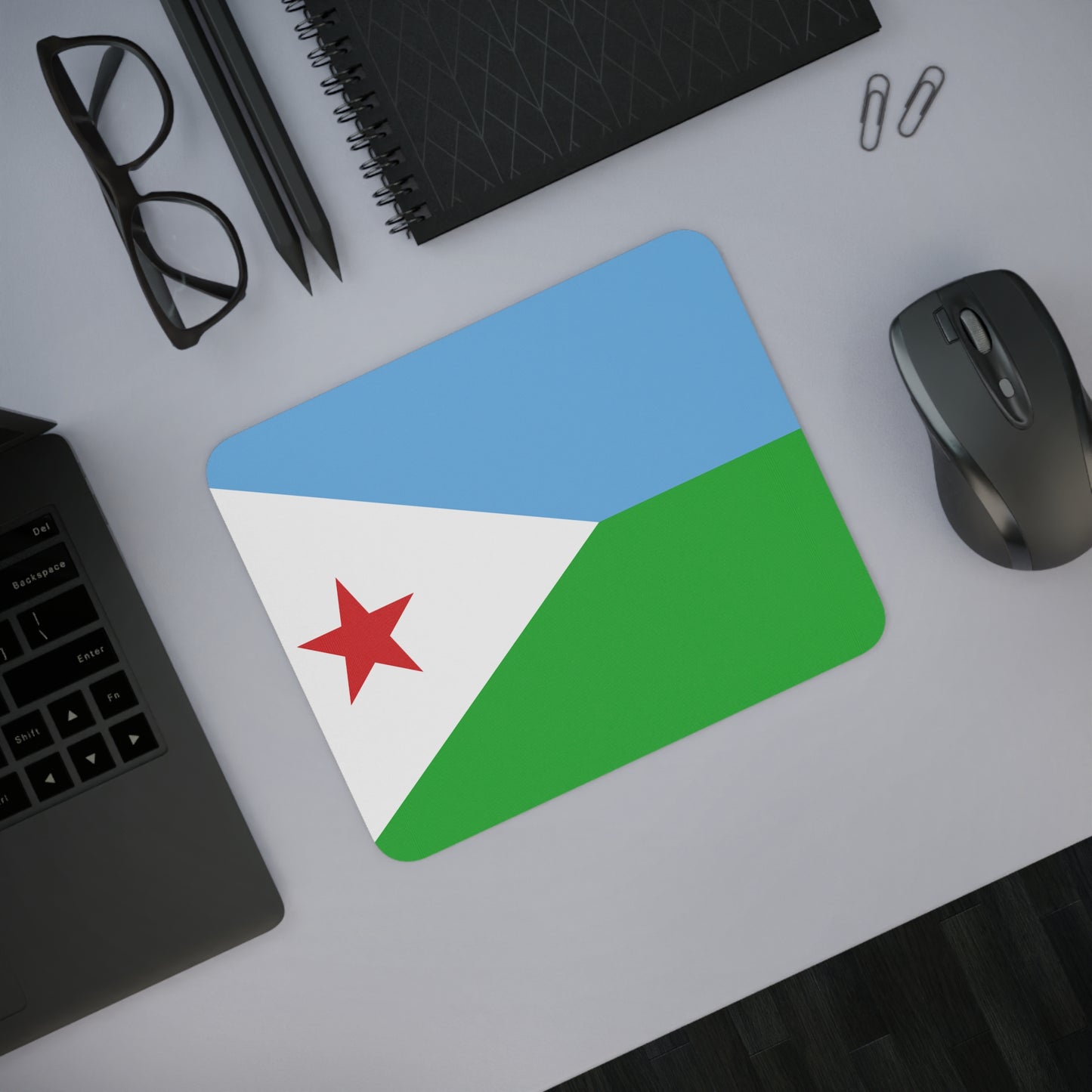 Desk Mouse Pad - Djibouti Flag