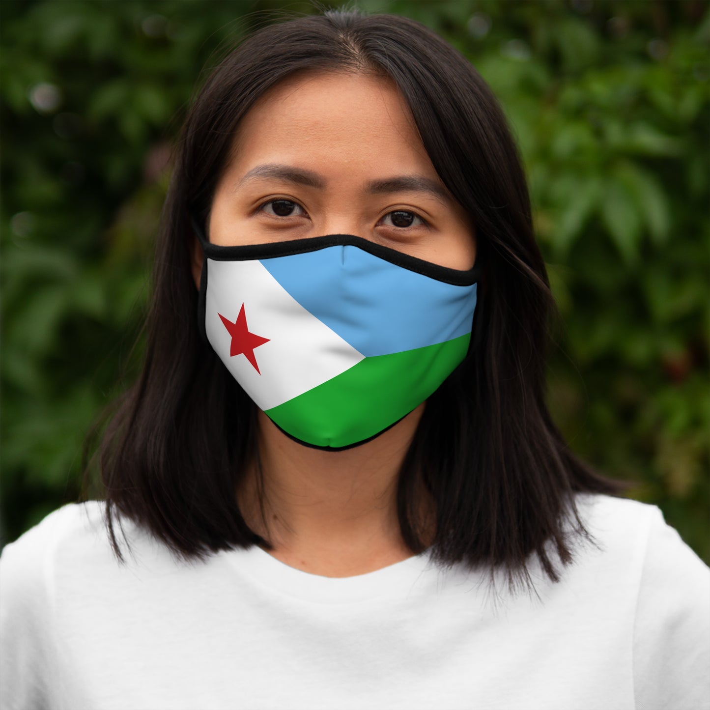 Fitted Polyester Face Mask - Djibouti Flag