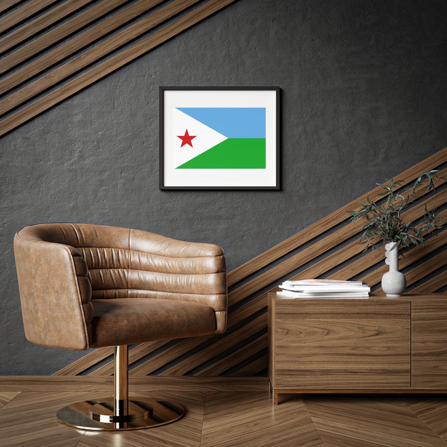 Framed Posters, Matte - Djibouti Flag