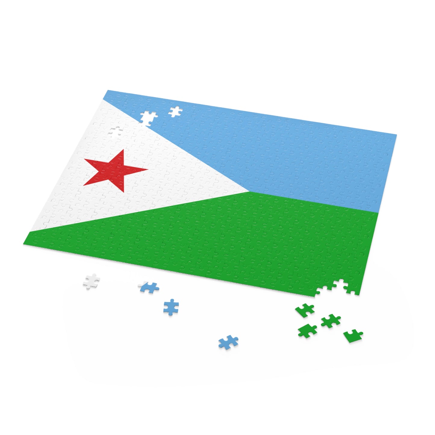 Puzzle (120, 252, 500-Piece) - Djibouti Flag