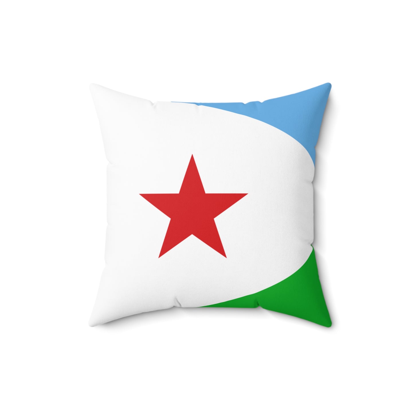 Spun Polyester Square Pillow - Djibouti Flag