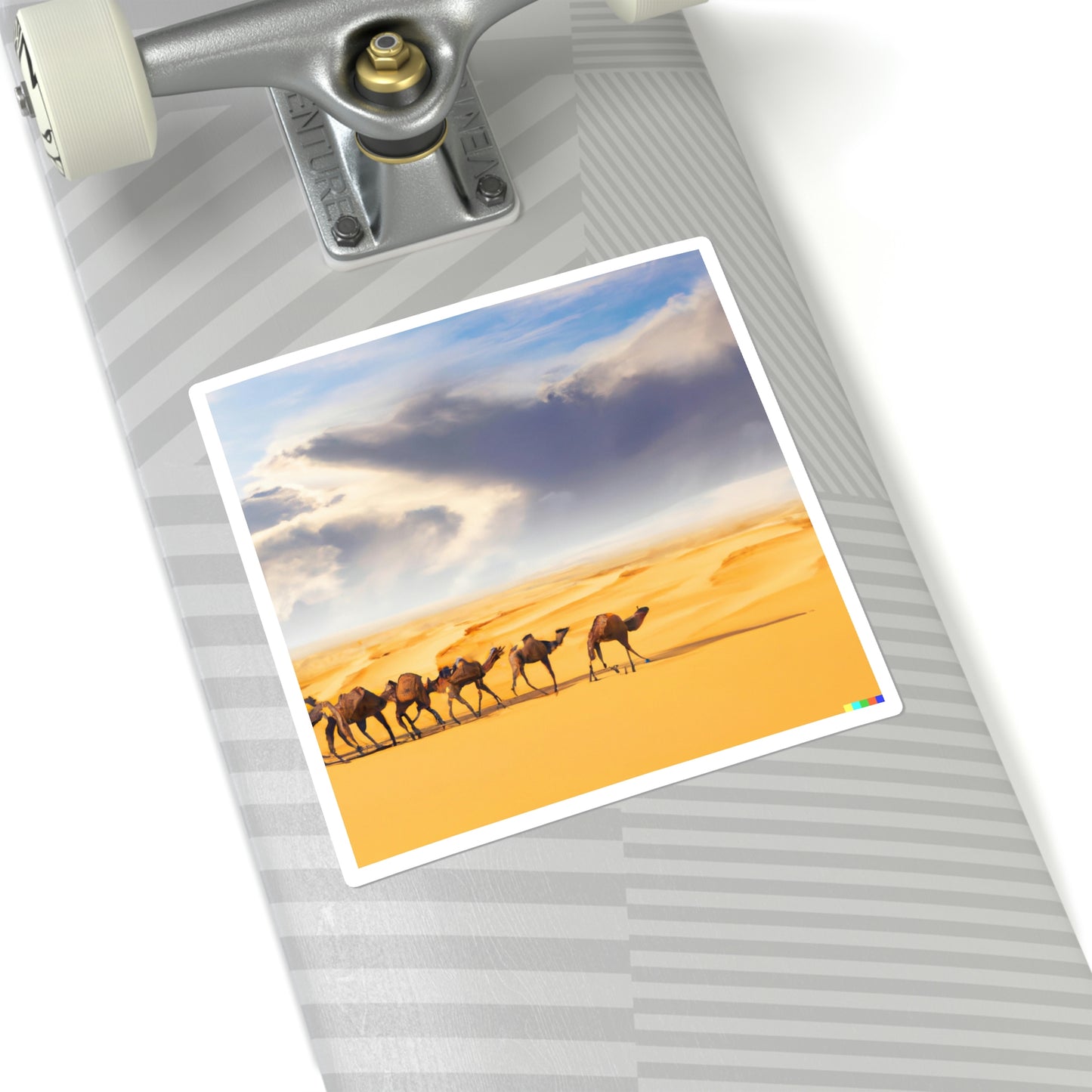 Square Stickers - Camel Caravan