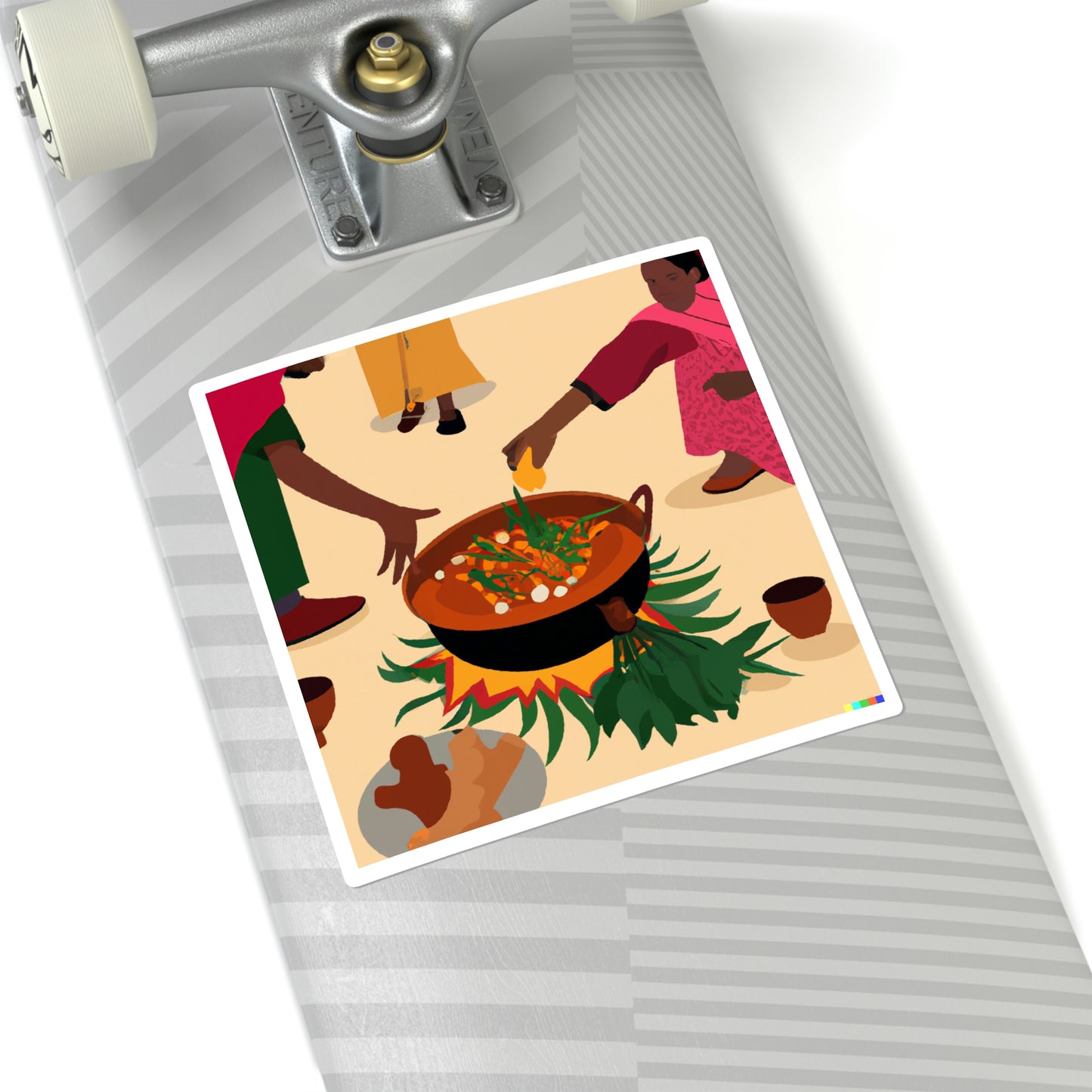 Square Stickers - Family Cooking