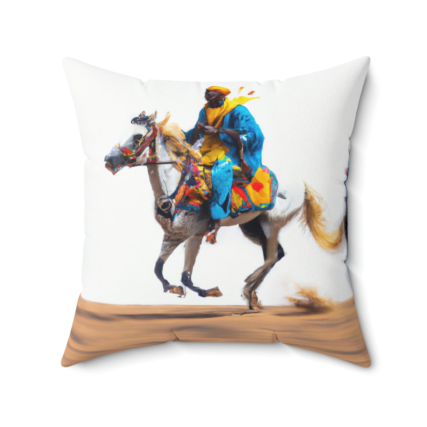 Spun Polyester Square Pillow - Somali Horseman