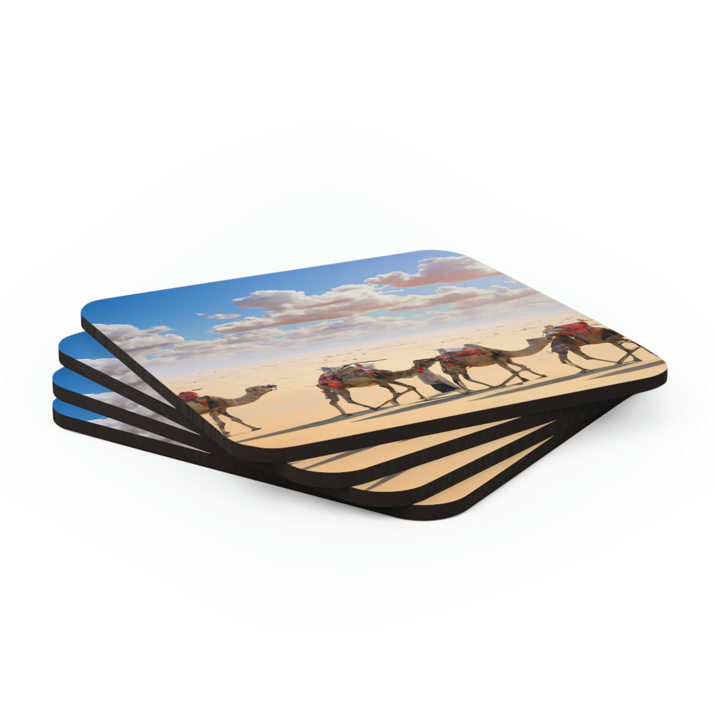 Corkwood Coaster Set - Camel Caravan
