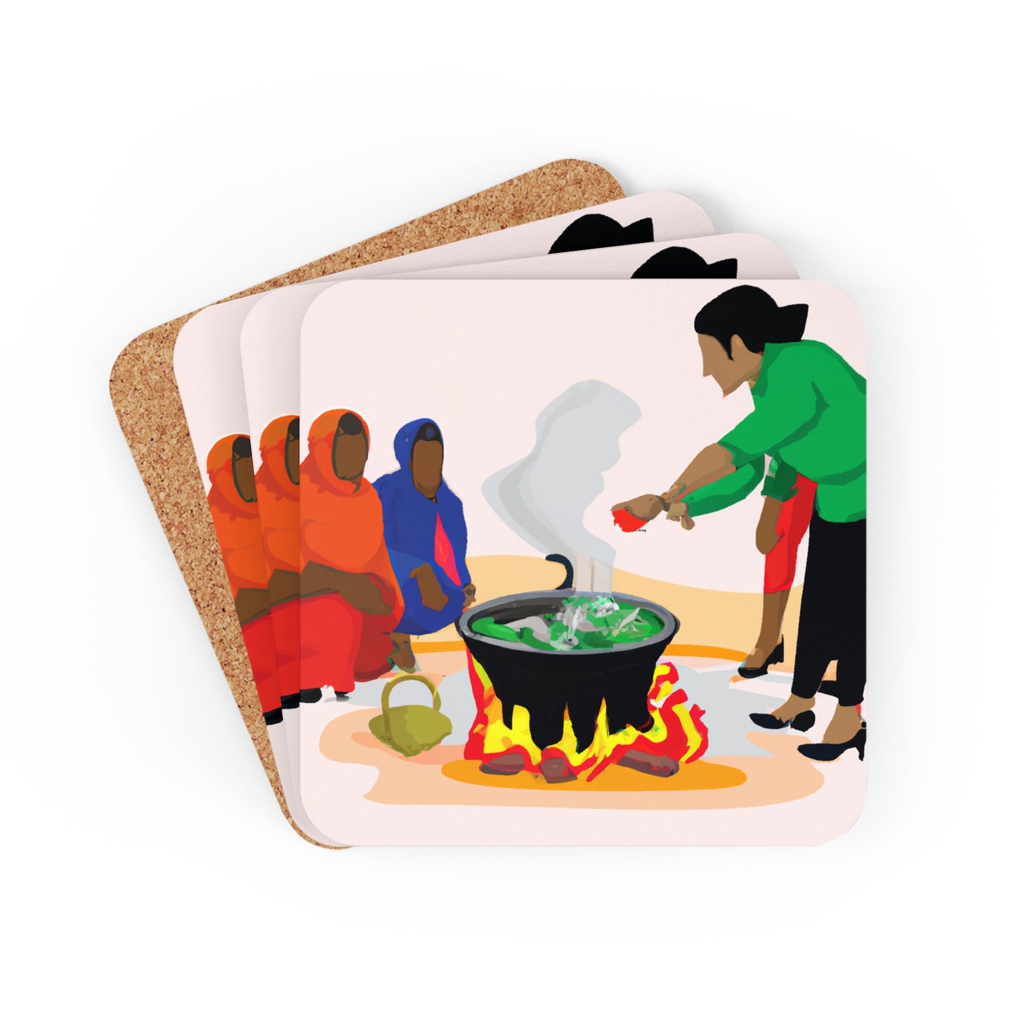 Corkwood Coaster Set - Family Cooking