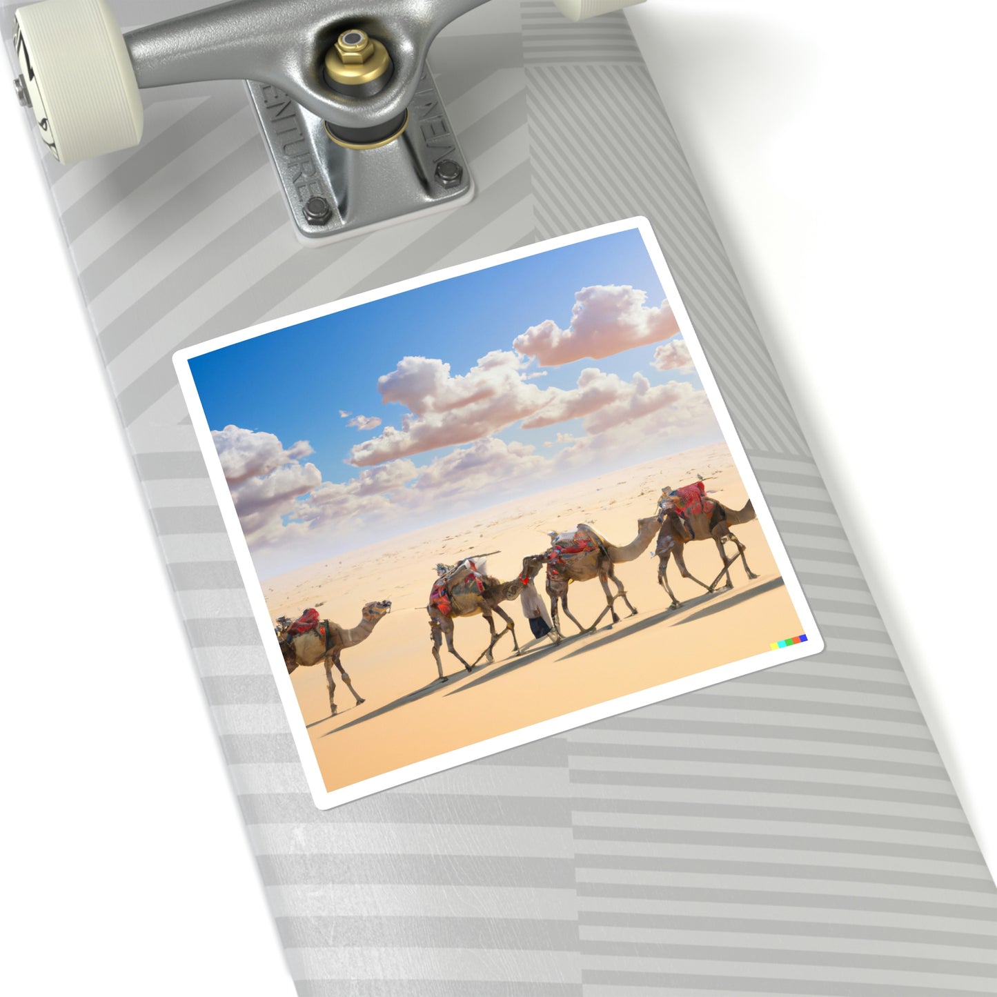 Square Stickers - Camel Caravan