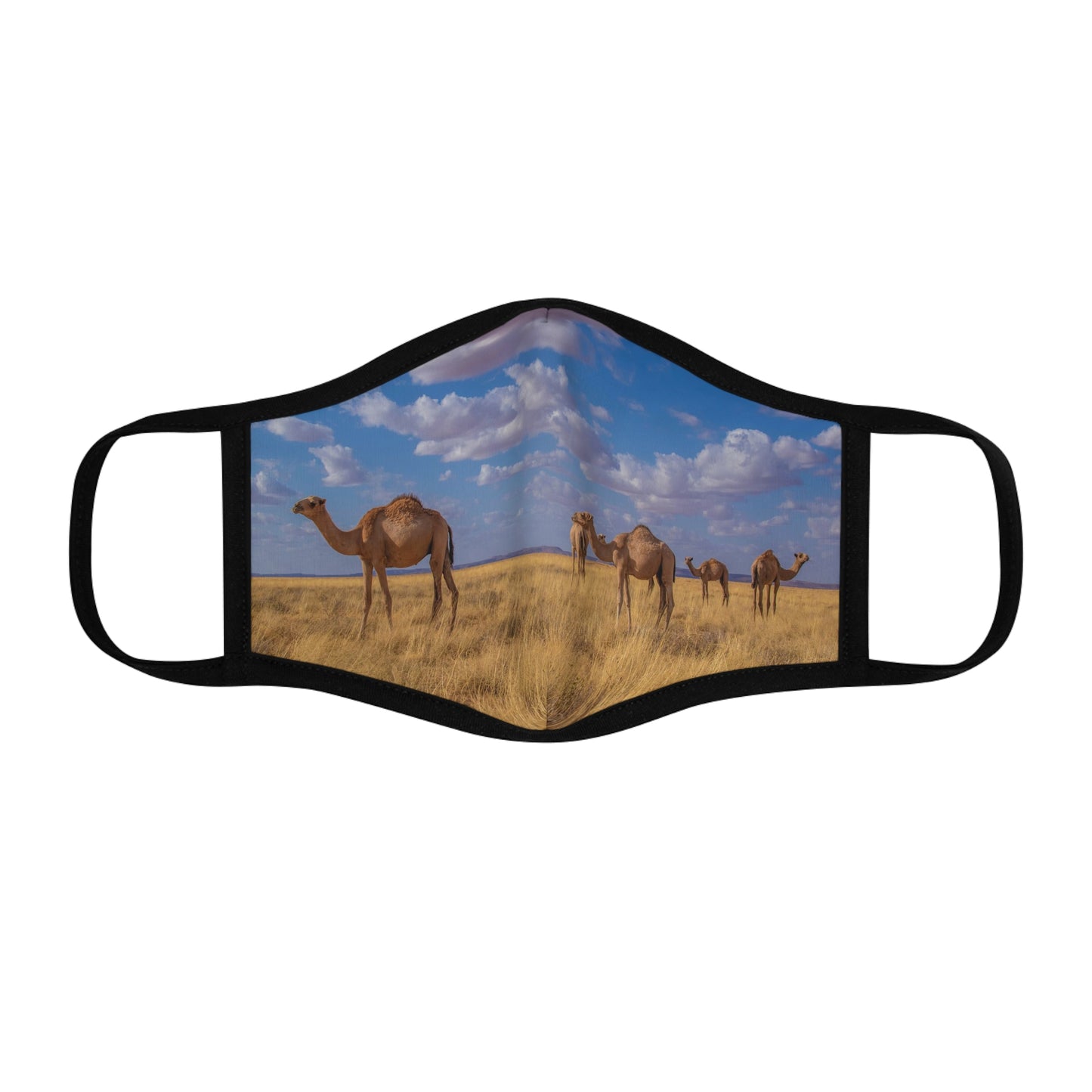 Fitted Polyester Face Mask - Camels by Abdilaahi Persia