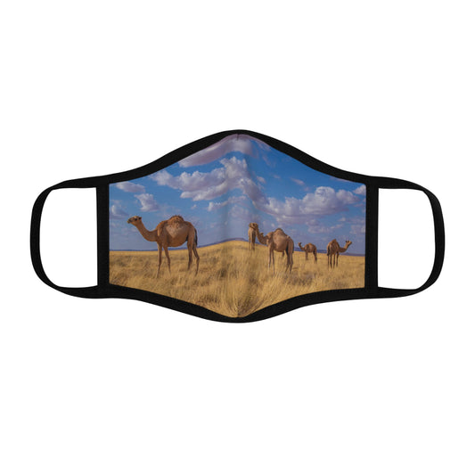 Fitted Polyester Face Mask - Camels by Abdilaahi Persia